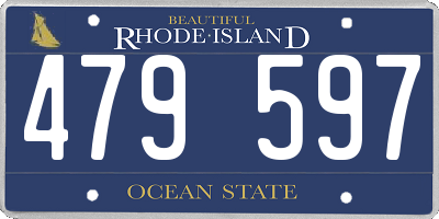 RI license plate 479597