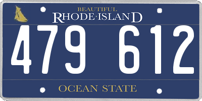 RI license plate 479612