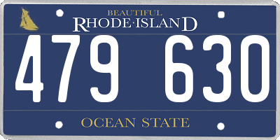 RI license plate 479630