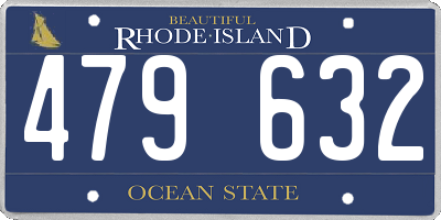 RI license plate 479632
