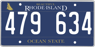 RI license plate 479634