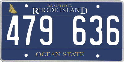 RI license plate 479636