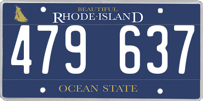 RI license plate 479637