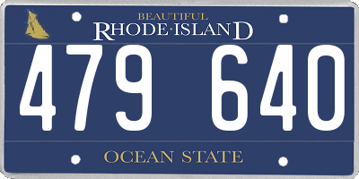 RI license plate 479640