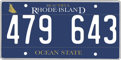 RI license plate 479643