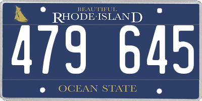RI license plate 479645