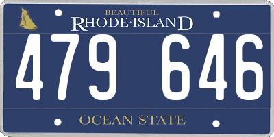 RI license plate 479646