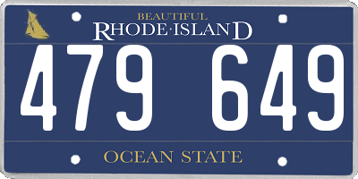 RI license plate 479649