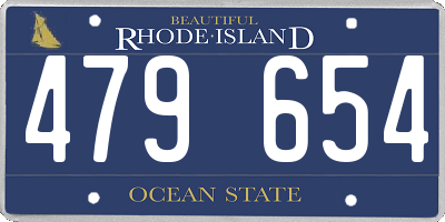 RI license plate 479654