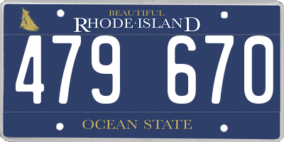 RI license plate 479670