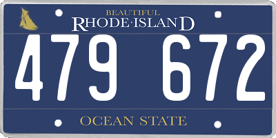 RI license plate 479672