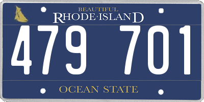 RI license plate 479701