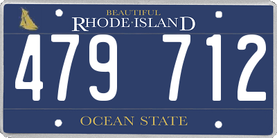 RI license plate 479712
