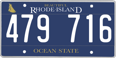 RI license plate 479716