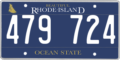 RI license plate 479724