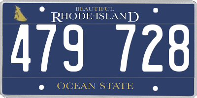 RI license plate 479728