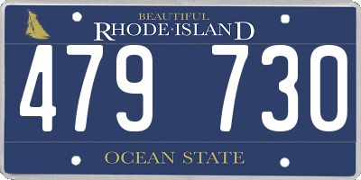 RI license plate 479730