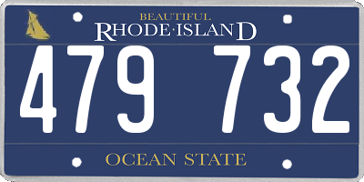 RI license plate 479732