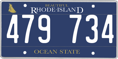 RI license plate 479734