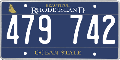 RI license plate 479742