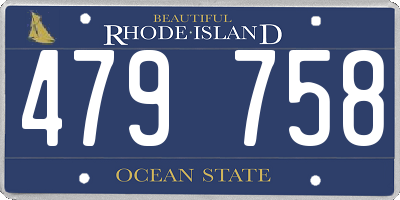 RI license plate 479758