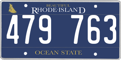 RI license plate 479763