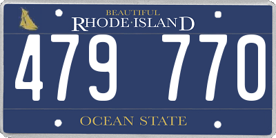 RI license plate 479770