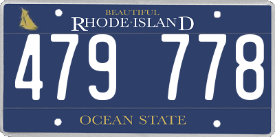 RI license plate 479778