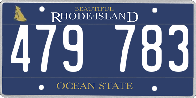 RI license plate 479783