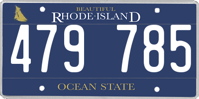 RI license plate 479785