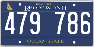 RI license plate 479786
