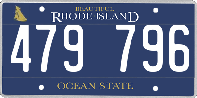 RI license plate 479796