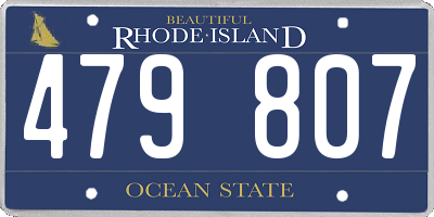 RI license plate 479807