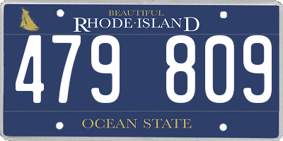 RI license plate 479809
