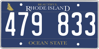 RI license plate 479833