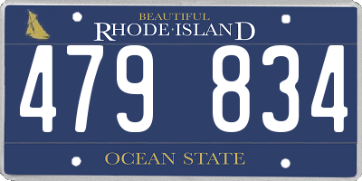 RI license plate 479834