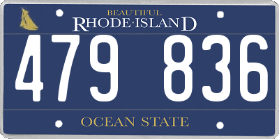 RI license plate 479836
