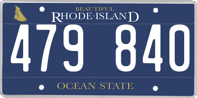 RI license plate 479840