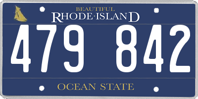 RI license plate 479842