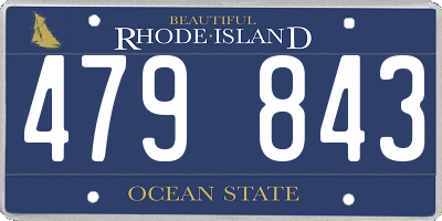 RI license plate 479843
