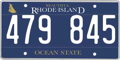 RI license plate 479845