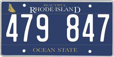 RI license plate 479847