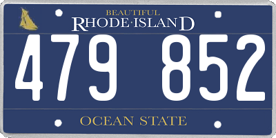 RI license plate 479852