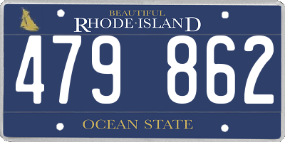 RI license plate 479862
