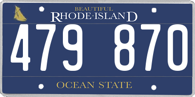 RI license plate 479870