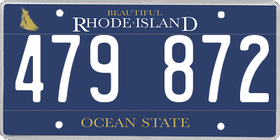 RI license plate 479872