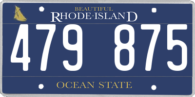 RI license plate 479875