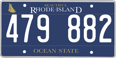 RI license plate 479882
