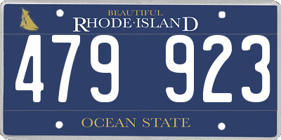 RI license plate 479923