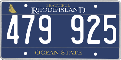 RI license plate 479925